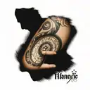 Fibonacci spiral clock on elbow realistic simple tattoo design idea