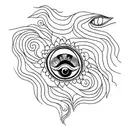 peacock , evil eye tattoo design idea