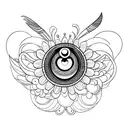 peacock , evil eye tattoo design idea