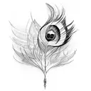 peacock feather, evilceye tattoo design idea