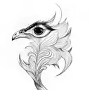 peacock feather, evilceye tattoo design idea