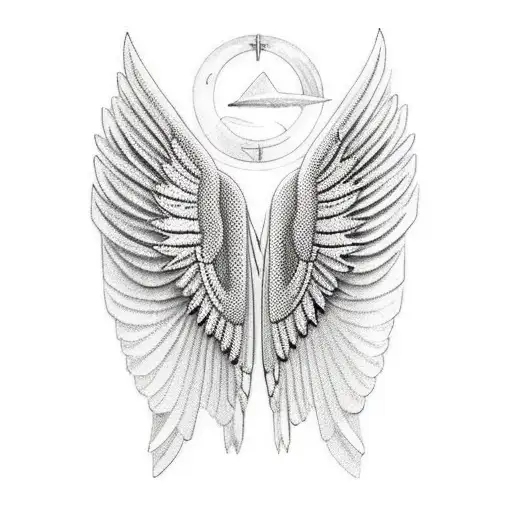 Egyptian goddess wings tattoo design idea
