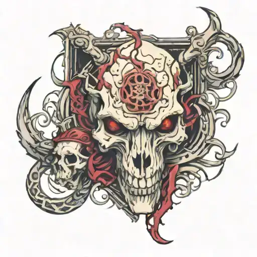 sin of wrath deadly sin with lion skull tattoo design idea