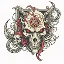 sin of wrath deadly sin with lion skull tattoo design idea