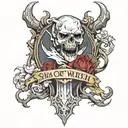 sin of wrath deadly sin with lion skull tattoo design idea