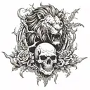 sin of wrath deadly sin with lion skull tattoo design idea
