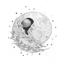 broken moon tattoo design idea