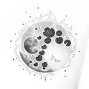 broken moon tattoo design idea