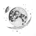 broken moon tattoo design idea