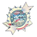 broken moon tattoo design idea