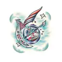 broken moon tattoo design idea