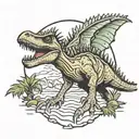 jurassic park spinosaurus tattoo design idea