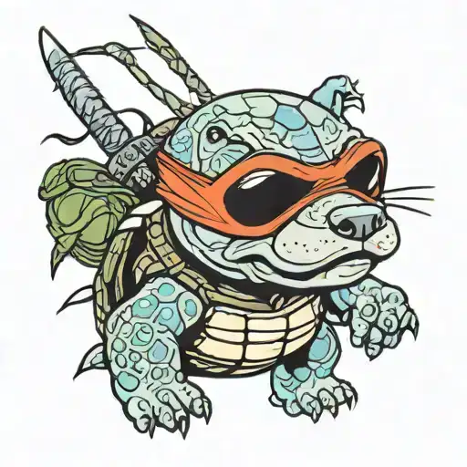 pitbull ninja turtles tattoo design idea