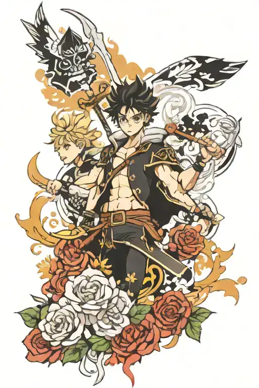 black clover anime inspired tattoo tattoo design idea