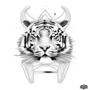 A boxing glove morphing into a fierce tiger, symbolizing strength and power tattoo design idea