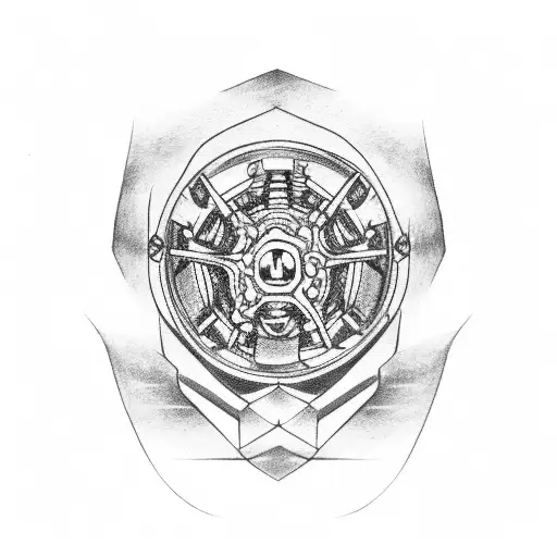 66 corvette spoke wheels on kneecap tattoo design idea