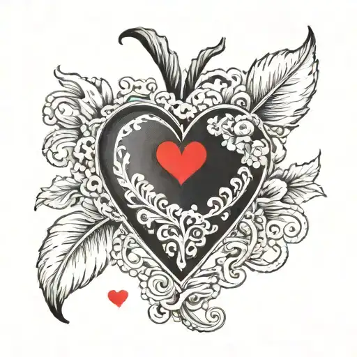 Black semi bold heart with a small red heart in the center with Larry Milton Davis,  01/10/1947-03/18/2024, 77 years old tattoo design idea