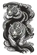 tiger walking tattoo design idea