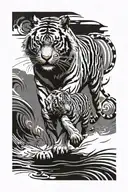 tiger walking tattoo design idea
