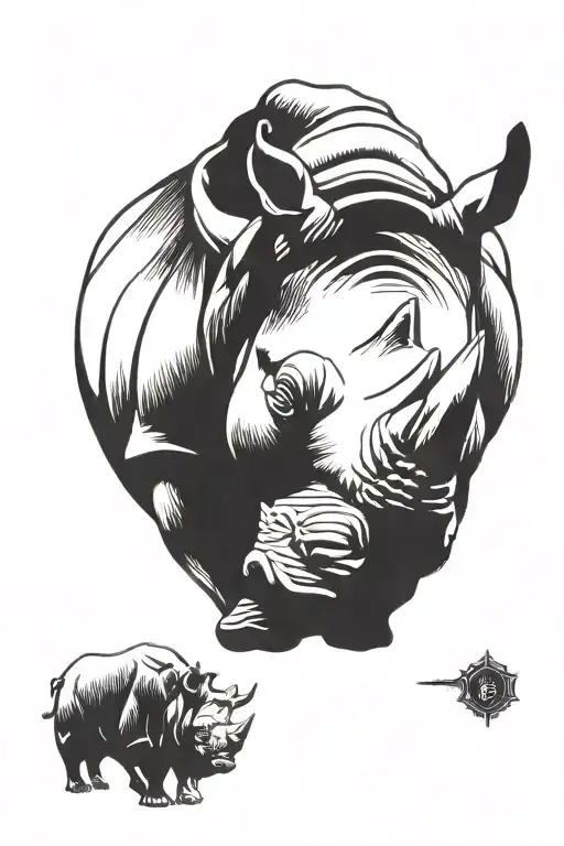 rhino head tattoo design idea