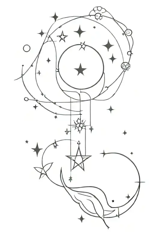 Henna Inspired Astronomical tattoo design idea