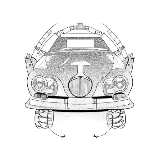 japanesse cars pop up headlights tattoo design idea