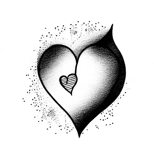 girl hugging herself in a heart shape tattoo design idea