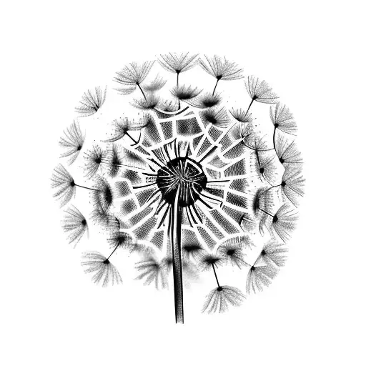 Dandelion with louw tattoo design idea