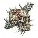 rotten brain  tattoo design idea