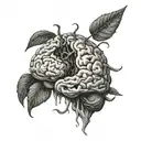 rotten brain  tattoo design idea
