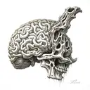 rotten brain  tattoo design idea