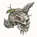 rotten brain  tattoo design idea