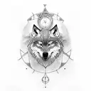 wolfs , viking, compass,tree tattoo design idea
