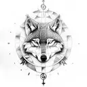 wolfs , viking, compass,tree tattoo design idea