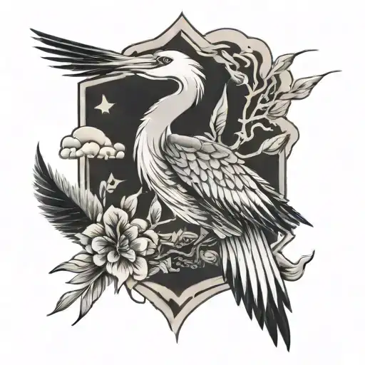 alevism crane freedom  tattoo design idea