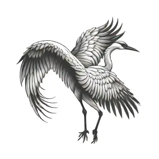 Crane dance tattoo design idea