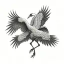 Crane dance tattoo design idea