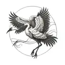 Crane dance tattoo design idea