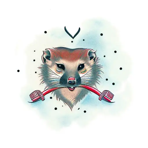 mongoose takes a human heart tattoo design idea