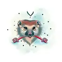 mongoose takes a human heart tattoo design idea