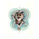 mongoose takes a human heart tattoo design idea