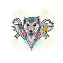 mongoose takes a human heart tattoo design idea