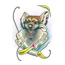 mongoose takes a human heart tattoo design idea