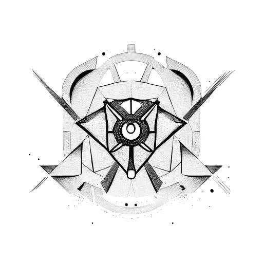 Social loyalty symbol merged with robotic elements tattoo design idea