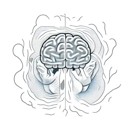 thinking outside the box (brain leaving a box) tattoo design idea