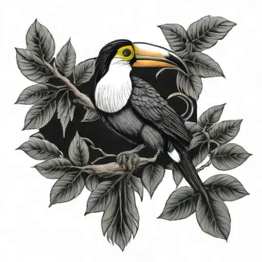 toucan ayahuasca tree tattoo design idea