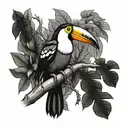 toucan ayahuasca tree tattoo design idea