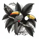 toucan ayahuasca tree tattoo design idea