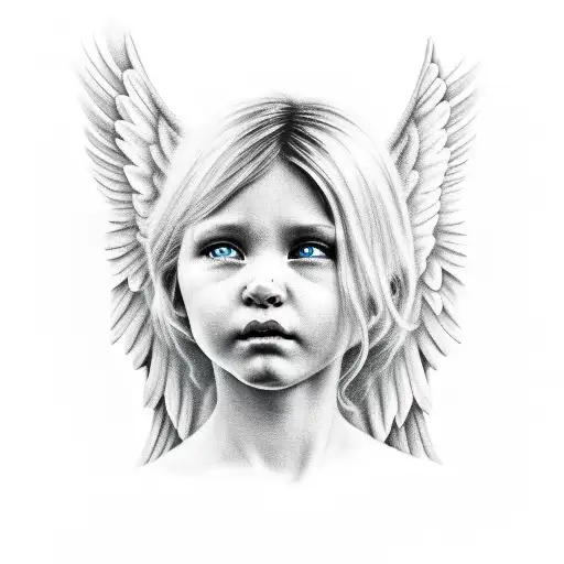 angel crying tattoo design idea