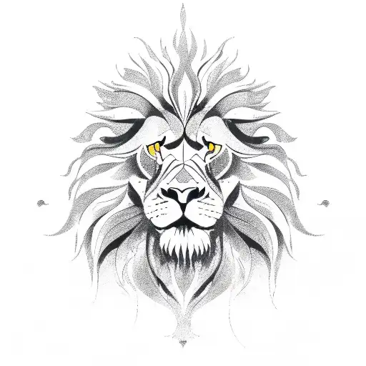 Lion with tribal (Strength, nobility) lion head original tribal tattoo  design